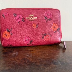 Coach Red Floral Women's Wallet